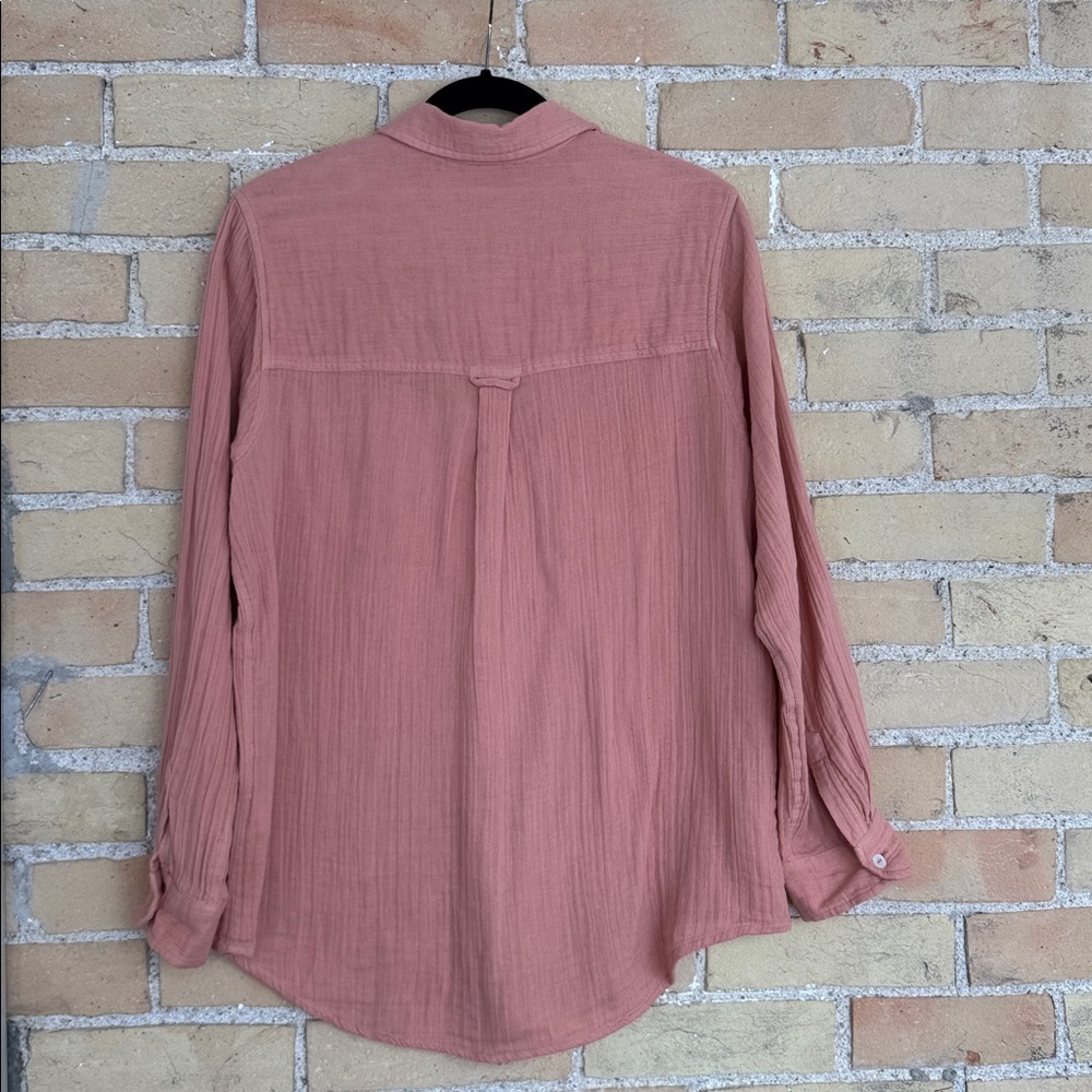 Elan Terracotta Button-Up Blouse - Picture 4 of 4